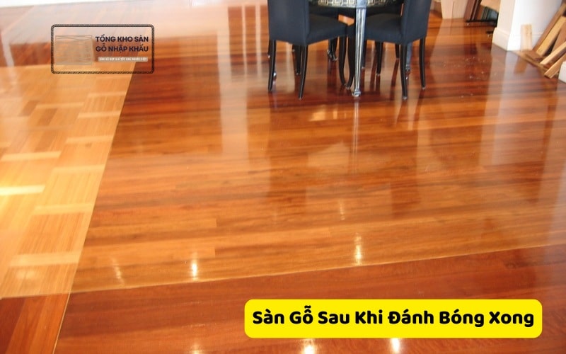 Đánh Bóng Sàn Gỗ Công Nghiệp xong