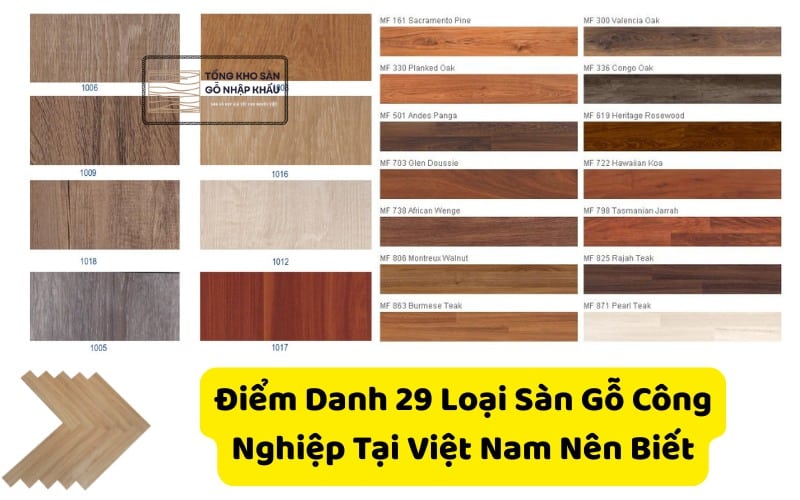các loại sàn gỗ công nghiệp