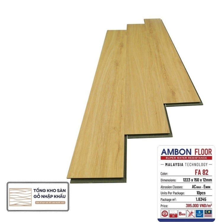 Sàn Gỗ Công Nghiệp Ambon 12mm – FA82