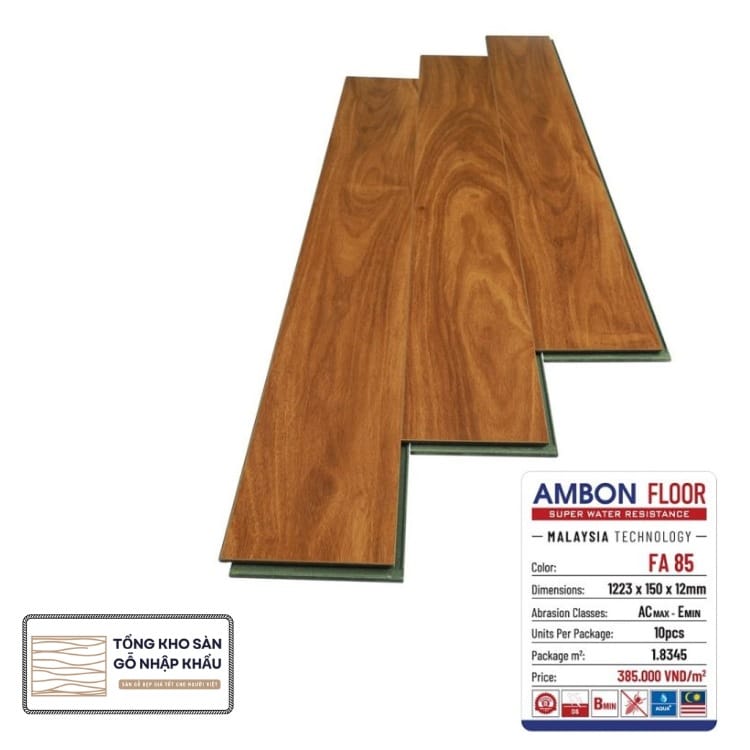  Sàn Gỗ Công Nghiệp Ambon 12mm - FA85