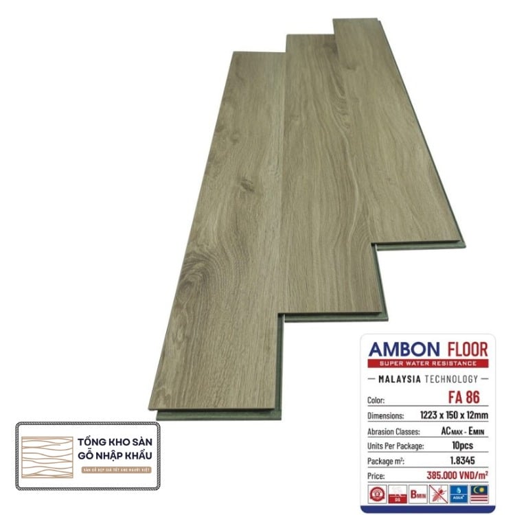 Sàn Gỗ Công Nghiệp Ambon 12mm – FA86