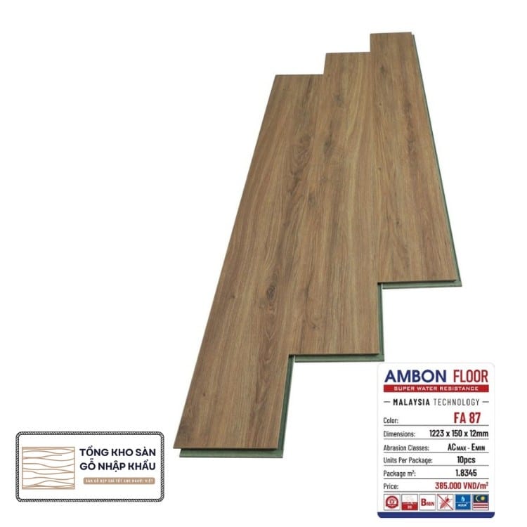Sàn Gỗ Công Nghiệp Ambon 12mm – FA87