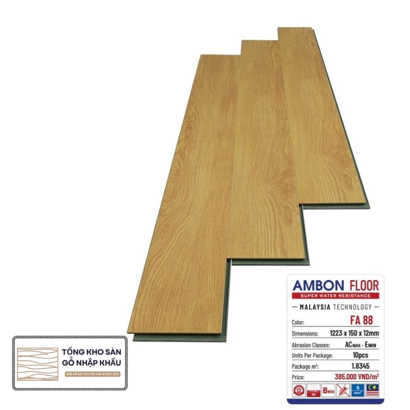 Sàn Gỗ Công Nghiệp Ambon 12mm – FA88