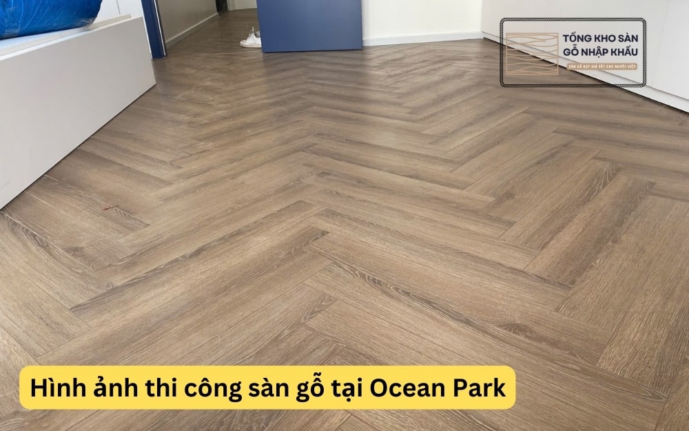Hình ảnh thi công sàn gỗ tại Ocean Park