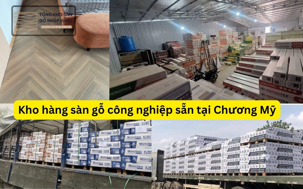 Kho hàng sàn gỗ công nghiệp sẵn tại Chương Mỹ