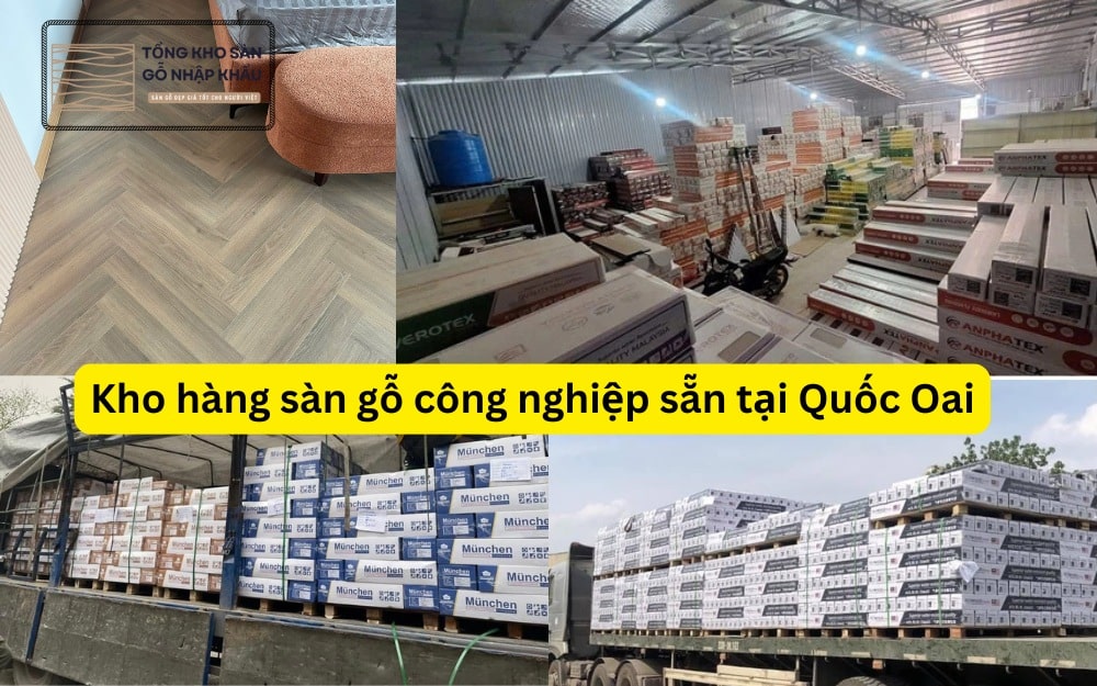 Kho hàng sàn gỗ công nghiệp sẵn tại Quốc Oai