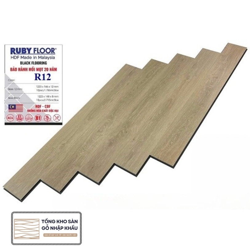 Sàn Gỗ Công Nghiệp Ruby Floor R12