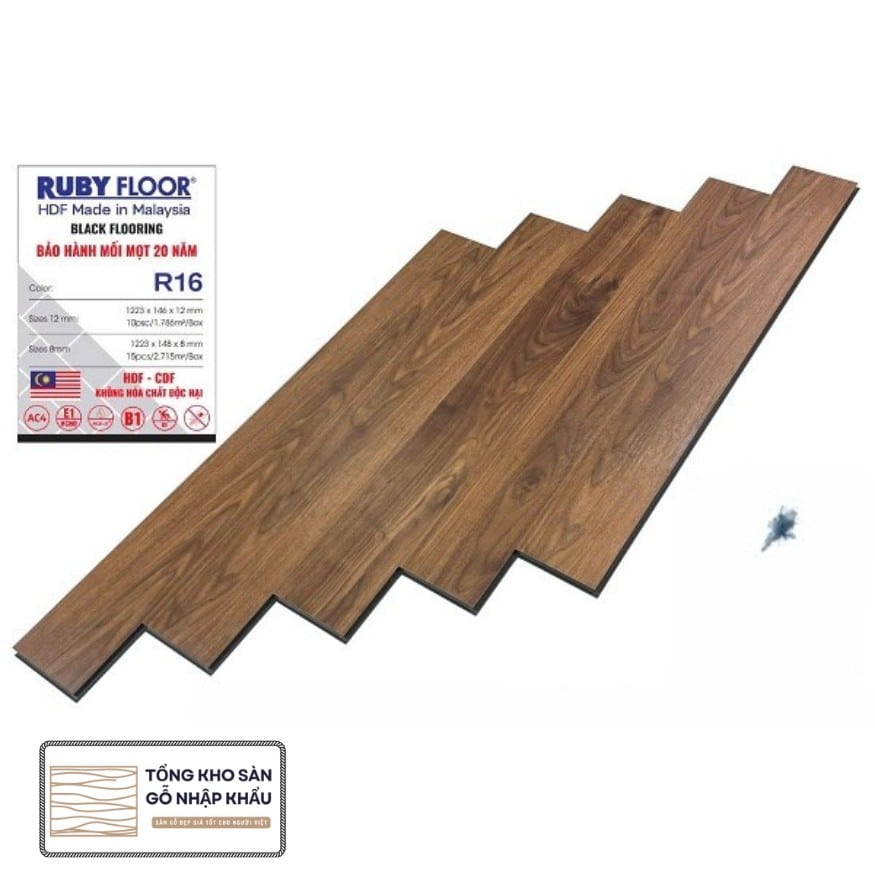 Sàn Gỗ Công Nghiệp Ruby Floor R16