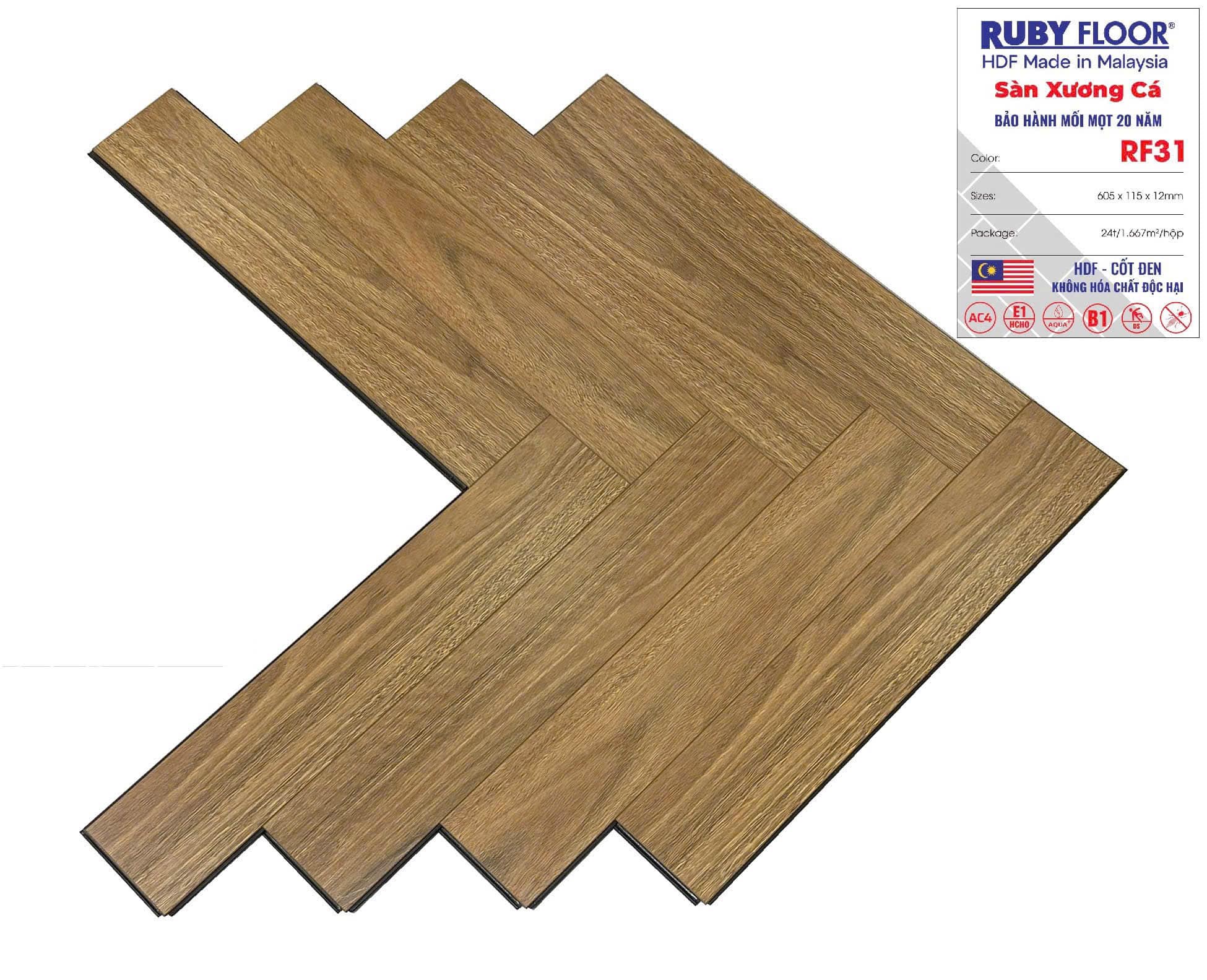 Sàn Gỗ Xương Cá Ruby Floor RF31