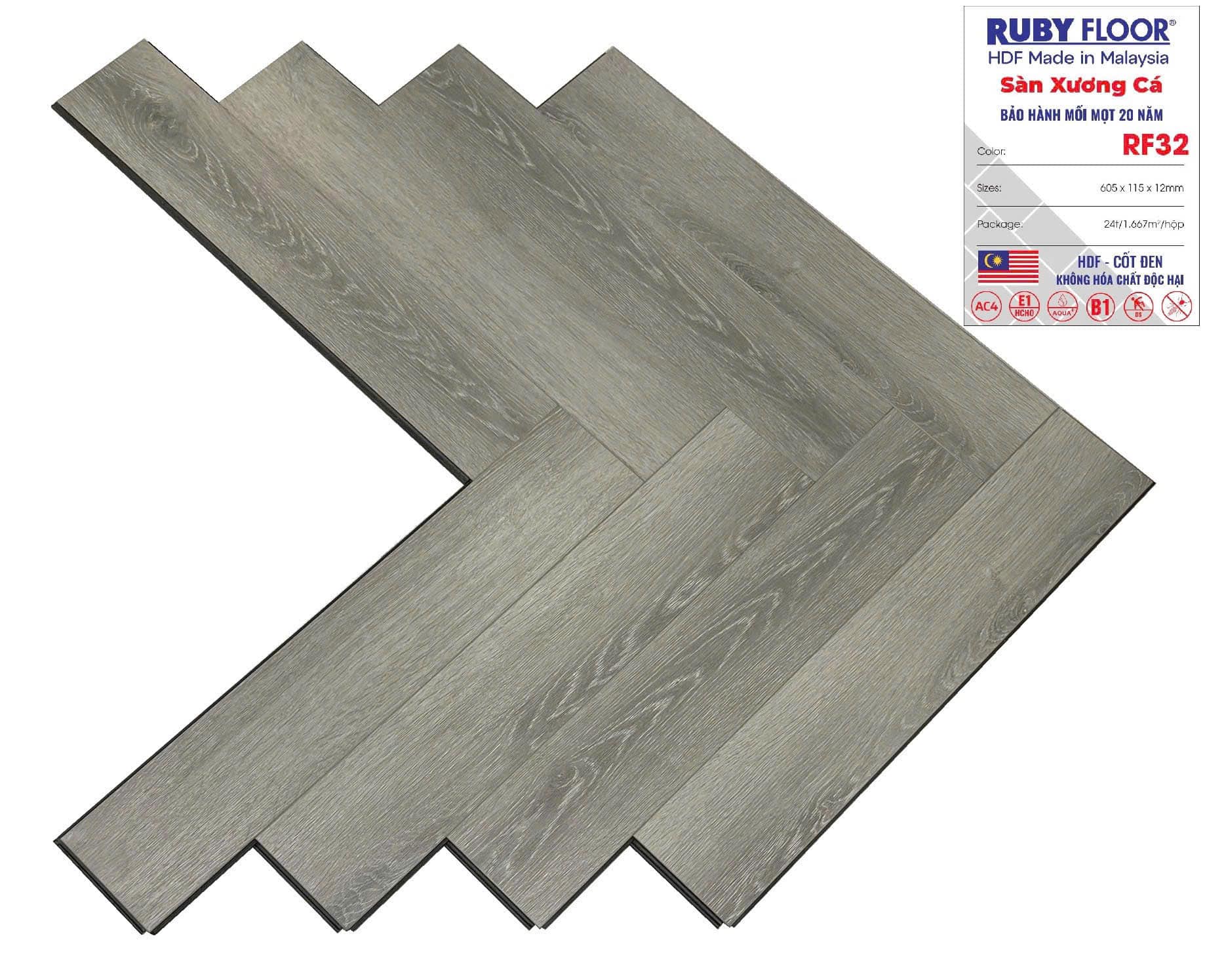 Sàn Gỗ Xương Cá Ruby Floor RF32