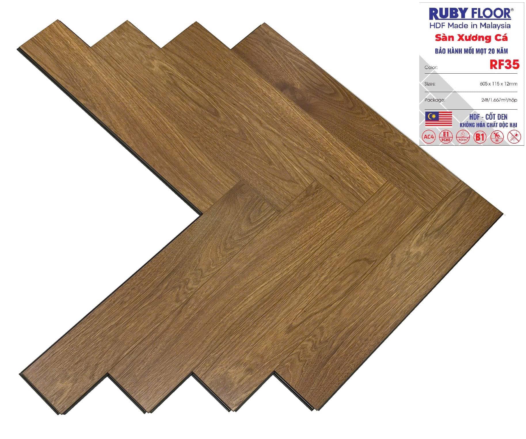 Sàn Gỗ Xương Cá Ruby Floor RF35