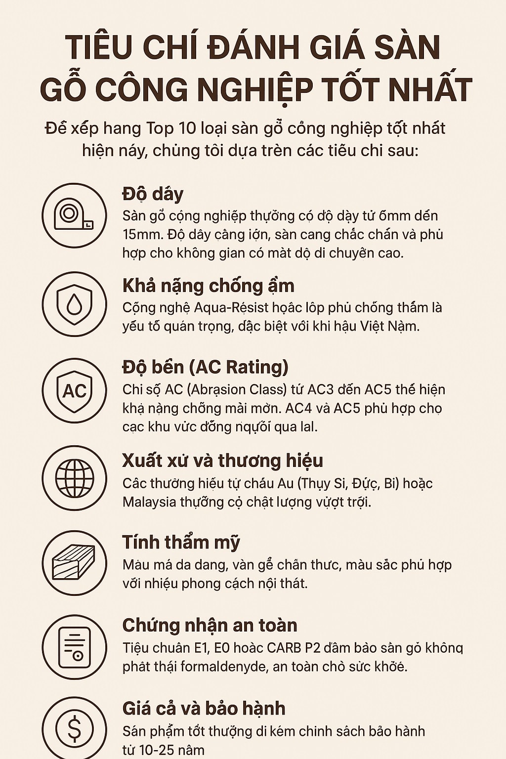 Tiêu Chí Đánh Giá Sàn Gỗ Công Nghiệp Tốt Nhất