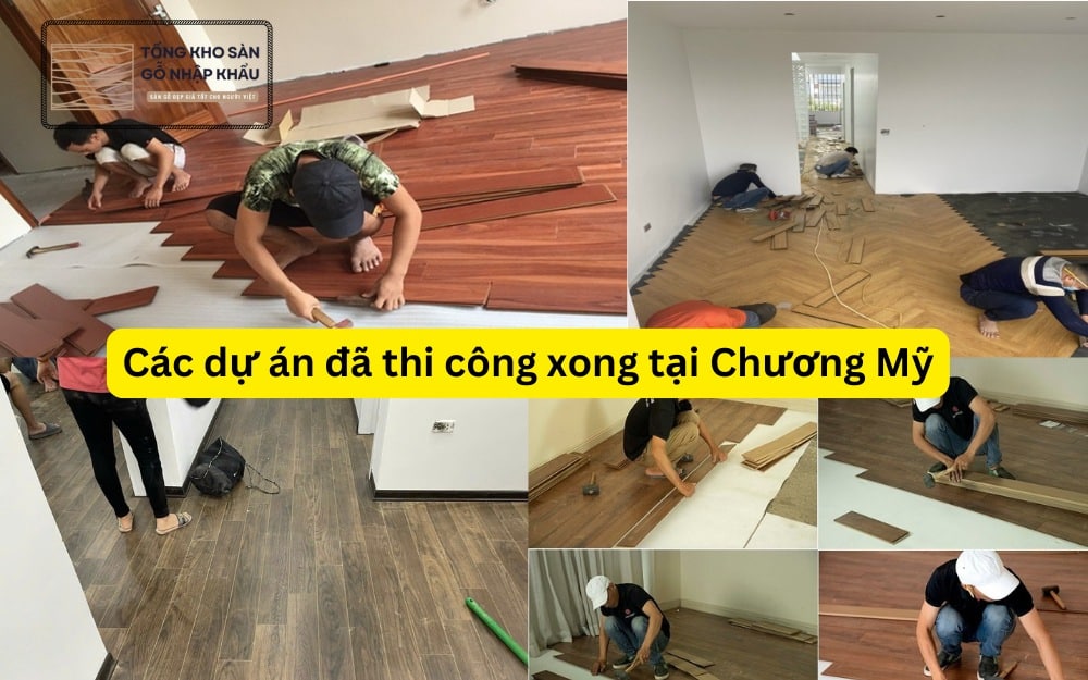 thi công sàn gỗ công nghiệp tại Chương Mỹ