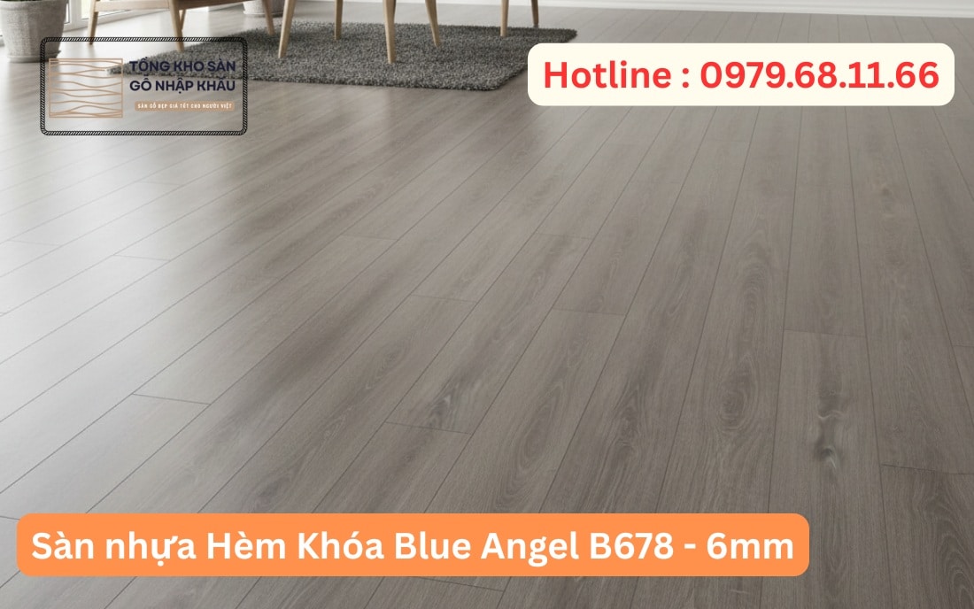 Hình Ảnh Sàn nhựa Hèm Khóa Blue Angel B678 - 6mm