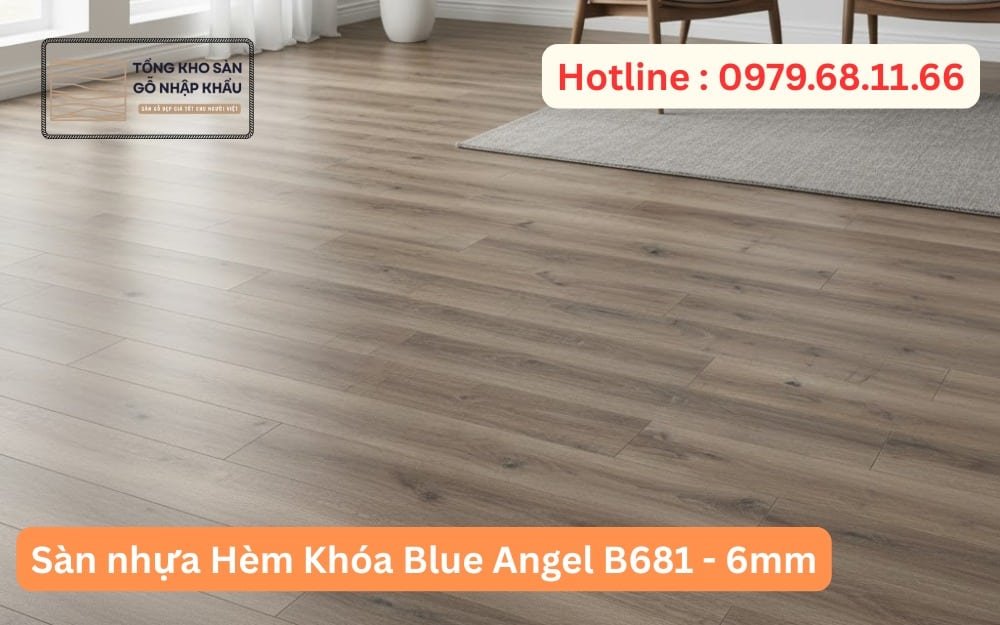 Hình Ảnh Sàn nhựa Hèm Khóa Blue Angel B681 - 6mm