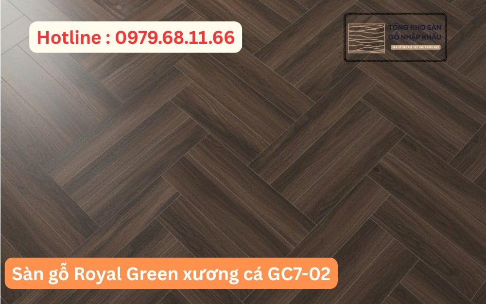 Hình Ảnh Sàn gỗ Royal Green xương cá GC7-02