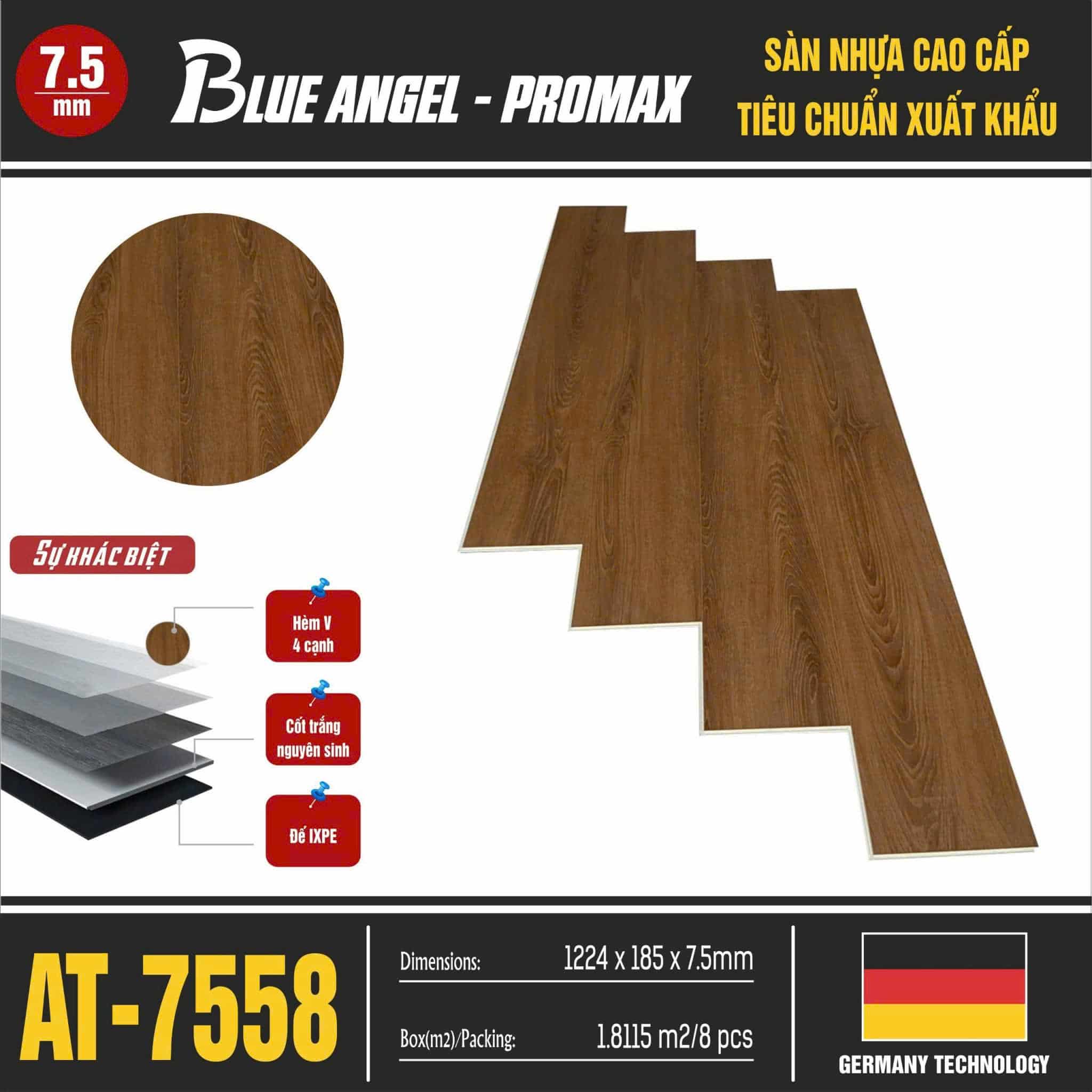 Sàn Nhựa Giả Gỗ Blue Angel Promax AT-7558
