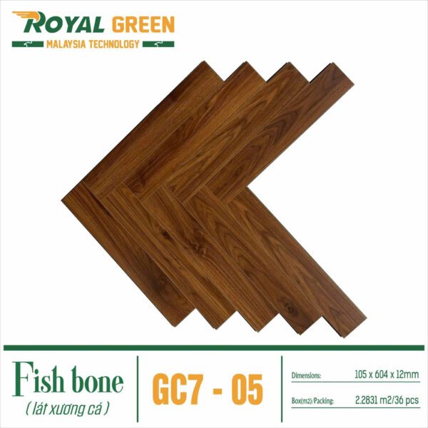 Sàn gỗ Royal Green xương cá GC7-05
