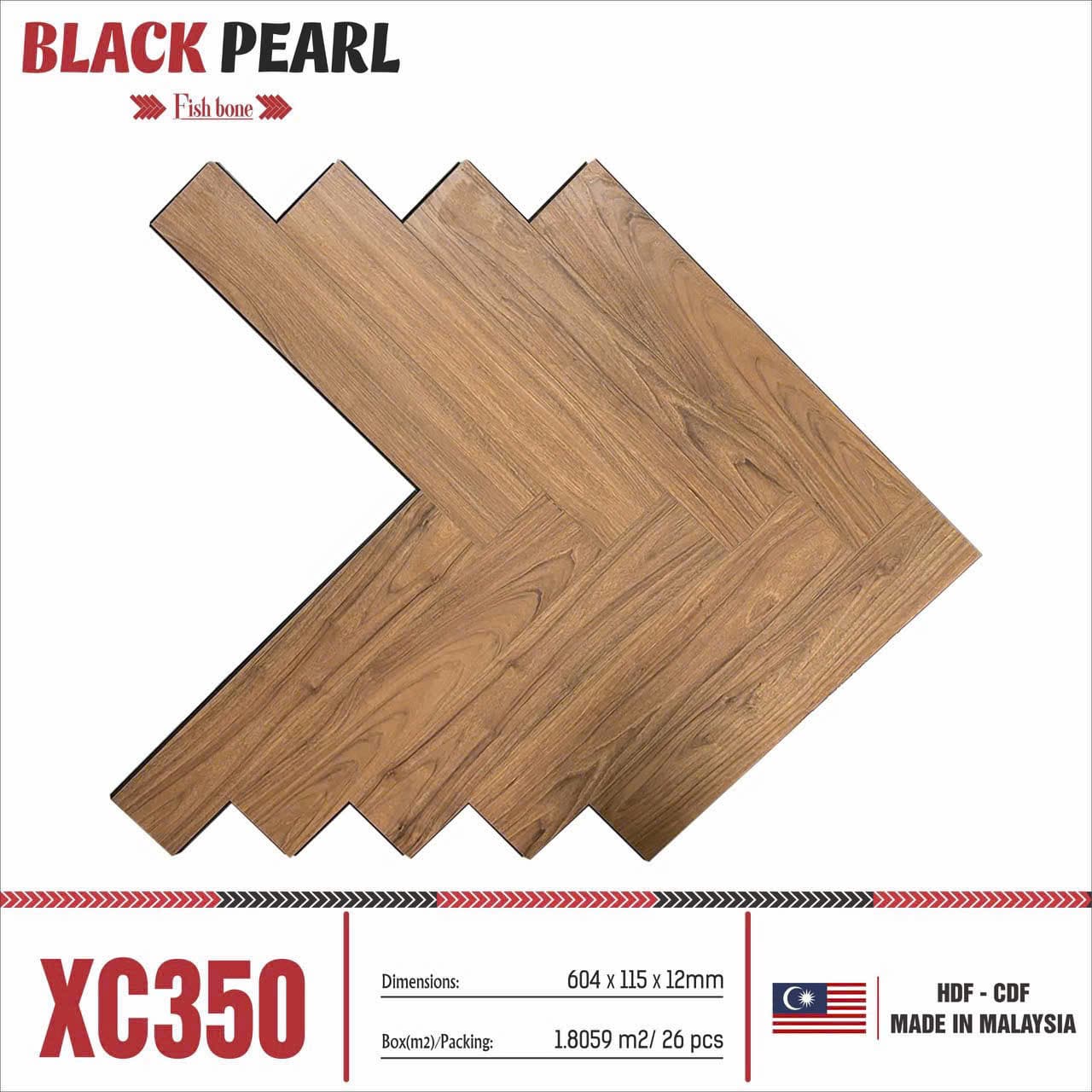 Sàn Gỗ Xương Cá Black Pearl XC350