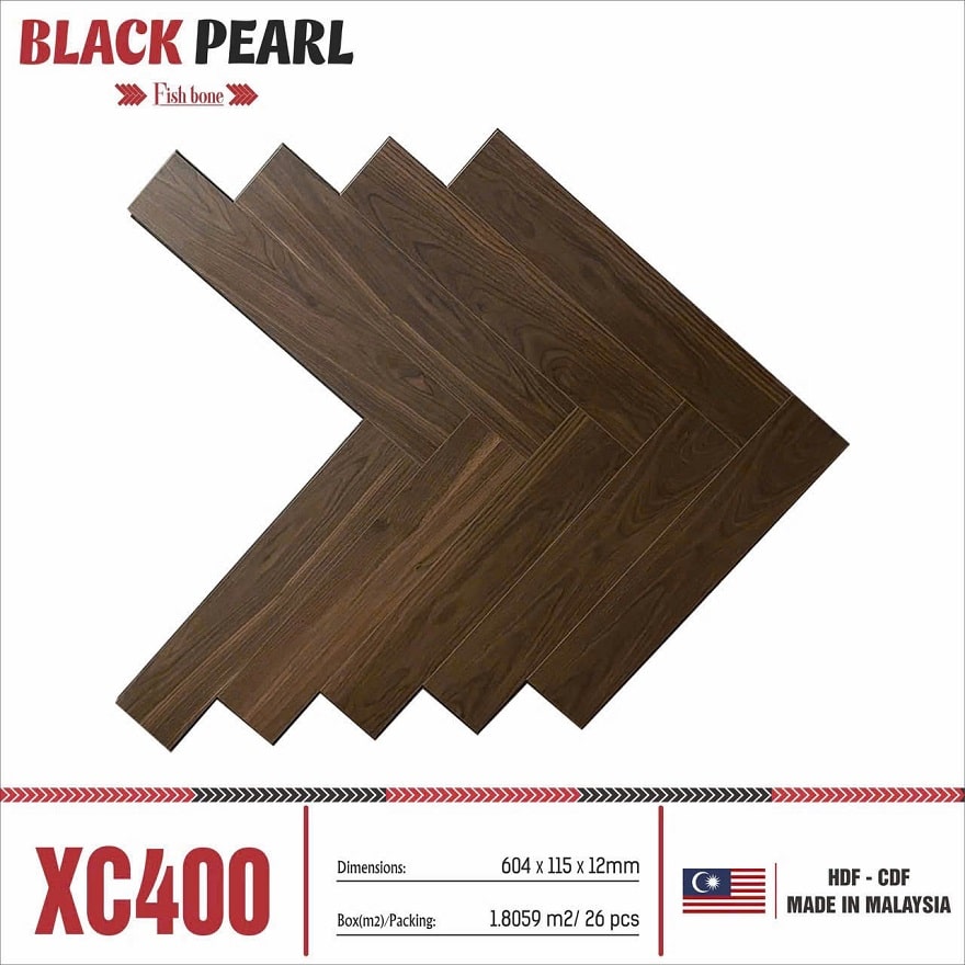 Sàn Gỗ Xương Cá Black Pearl XC400