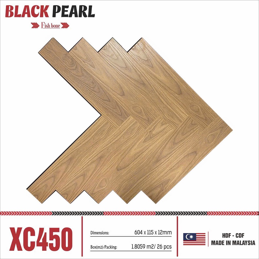 Sàn Gỗ Xương Cá Black Pearl XC450