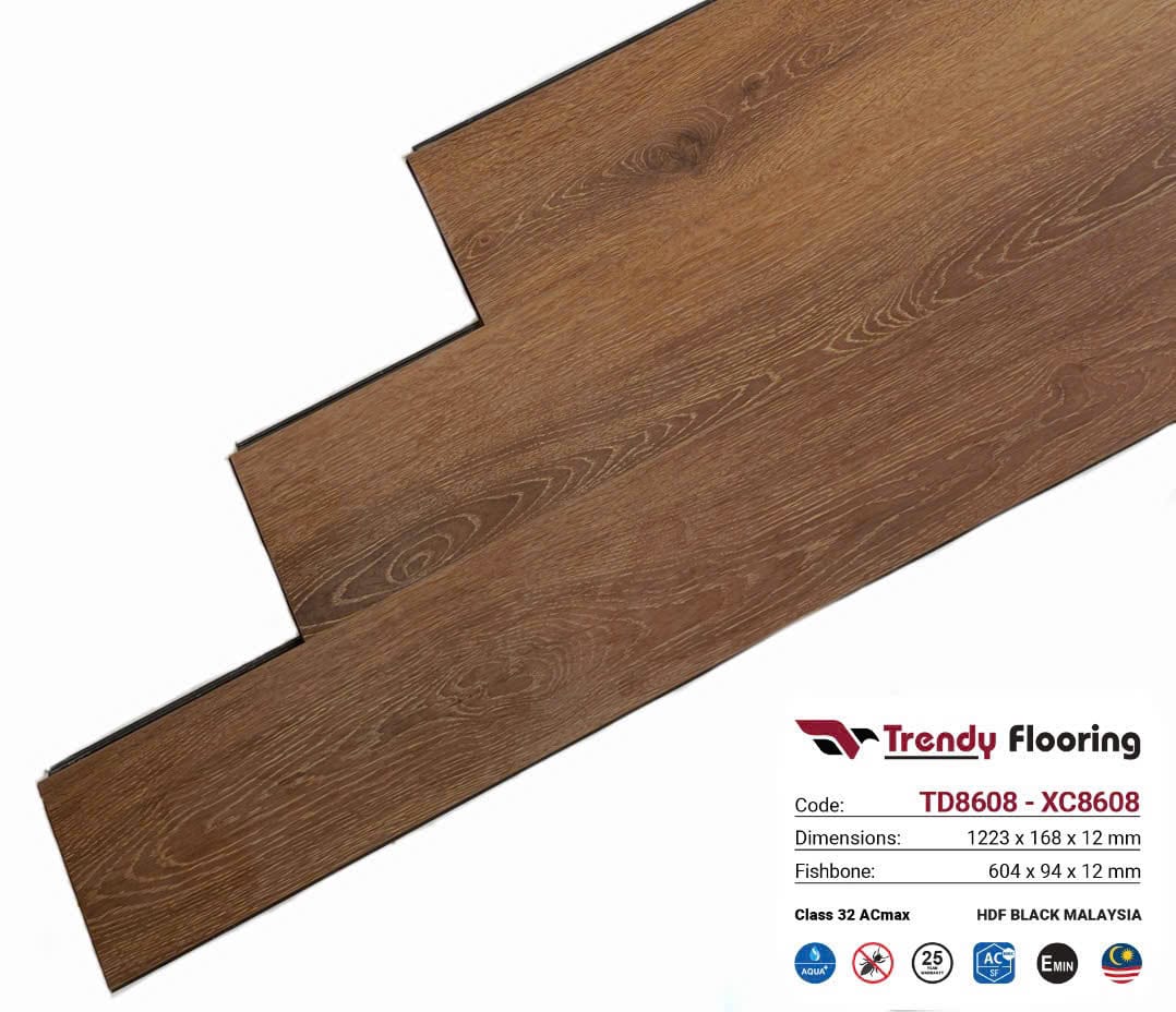 Sàn Gỗ Cốt Đen Trendy Flooring TD8608