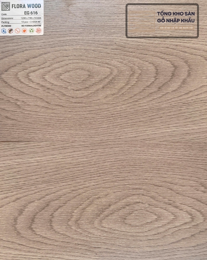 Sàn gỗ kỹ thuật tự nhiên FLORA WOOD EG616