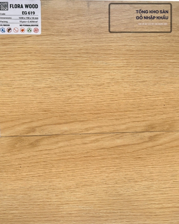 Sàn gỗ kỹ thuật tự nhiên FLORA WOOD EG619