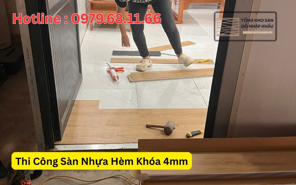 Thi Công Sàn Nhựa Hèm Khóa 4mm