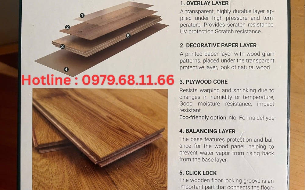 Cấu tạo sàn gỗ kỹ thuật tự nhiên Flora Wood