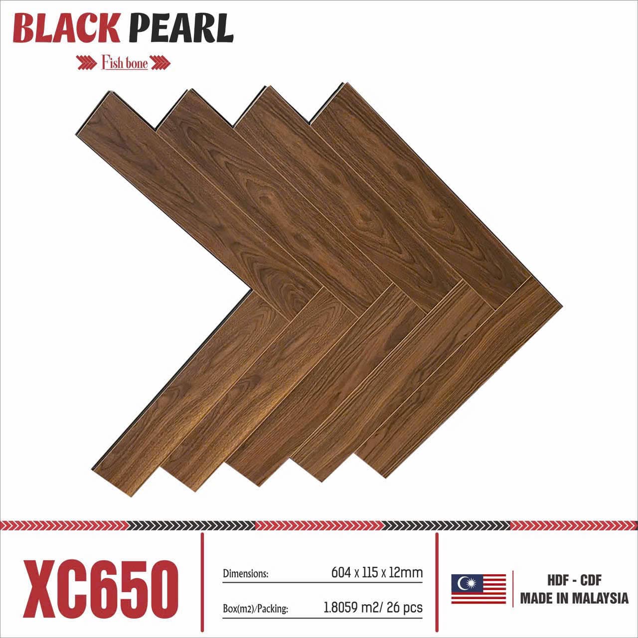 Sàn Gỗ Xương Cá Black Pearl XC650
