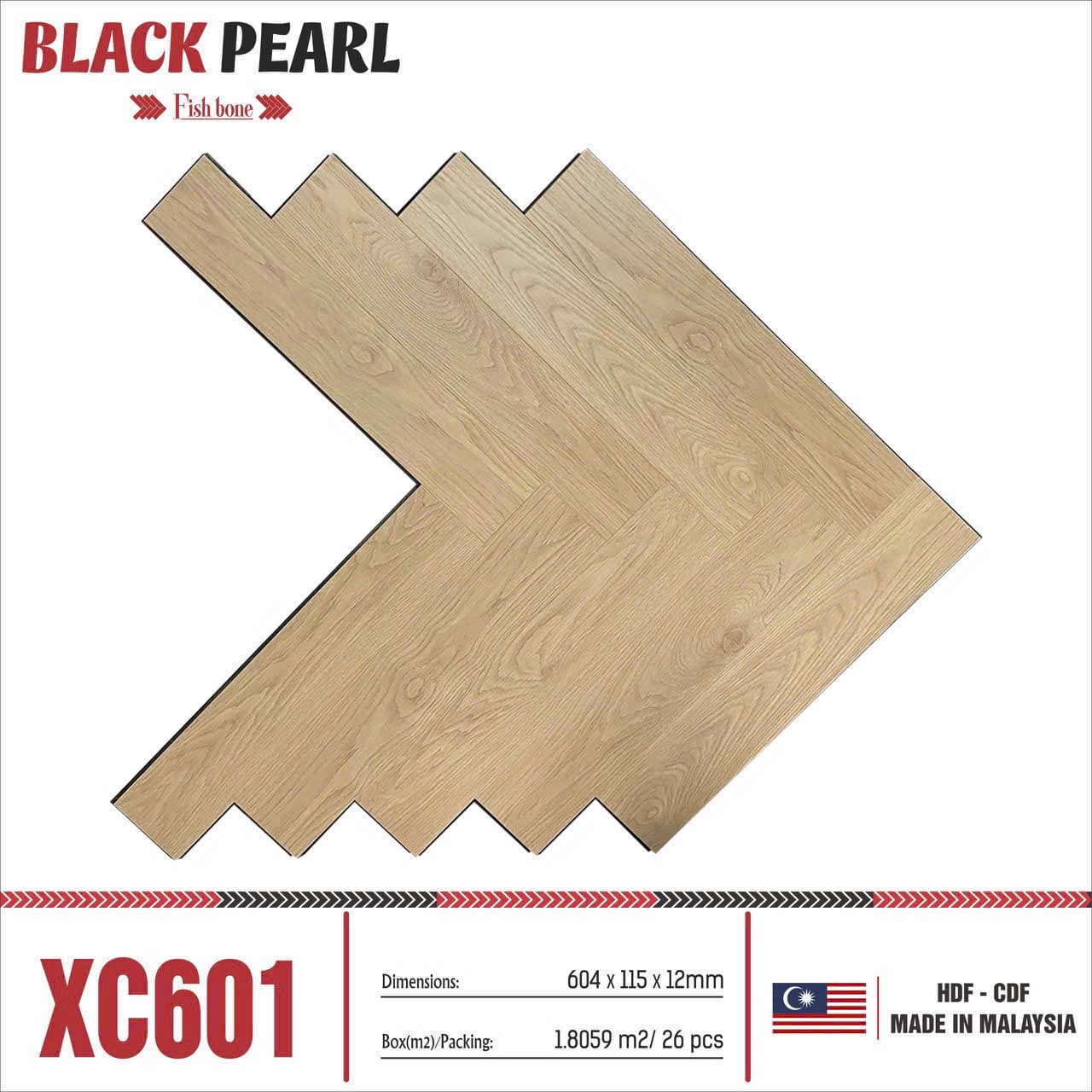 Sàn Gỗ Xương Cá Black Pearl XC601